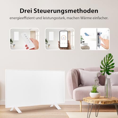 Infrarotheizung WiFi-Steuerung 1000 W – Bodenstehend, an der Wand montiert, Infrarot-Heizung energiesparend, mit Fernbedienungsthermostat – Bild 4