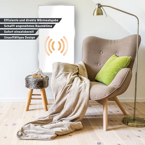KAISER Infrarotheizung Wandheizung Deckenmontage mit Thermostat Heizpaneel mit Fernbedienung Elektroheizkörper mit LCD Display Infrarotheizung Standgerät inkl. Füße Infrarotheizung Bad (450 Watt) – Bild 2
