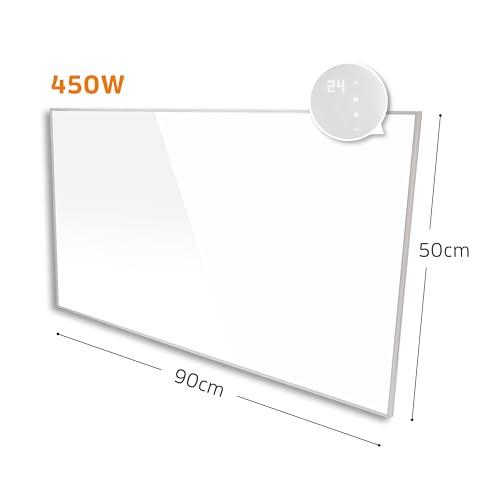 KAISER Infrarotheizung Wandheizung Deckenmontage mit Thermostat Heizpaneel mit Fernbedienung Elektroheizkörper mit LCD Display Infrarotheizung Standgerät inkl. Füße Infrarotheizung Bad (450 Watt) – Bild 4