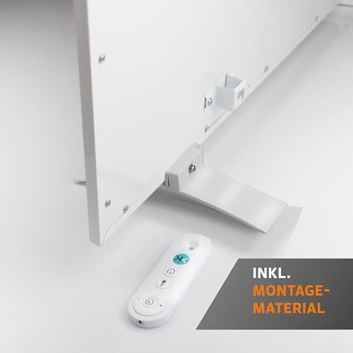 KAISER Infrarotheizung Wandheizung Deckenmontage mit Thermostat Heizpaneel mit Fernbedienung Elektroheizkörper mit LCD Display Infrarotheizung Standgerät inkl. Füße Infrarotheizung Bad (450 Watt) – Bild 6