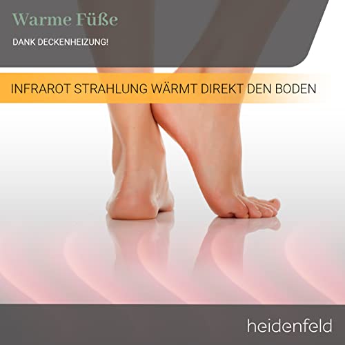 Heidenfeld Infrarotheizung HF-HP500 mit Licht | đđŹ đđđđđ đđđđđđđđ - LED Rahmen - Infrarot Deckenheizung mit Thermostat - Deutsche QualitĂ€tsmarke - Fernbedienung (800 Watt Wechselbar) â Bild 3