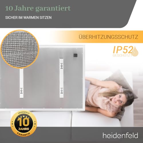 Heidenfeld Infrarotheizung HF-HP500 mit Licht | đđŹ đđđđđ đđđđđđđđ - LED Rahmen - Infrarot Deckenheizung mit Thermostat - Deutsche QualitĂ€tsmarke - Fernbedienung (800 Watt Wechselbar) â Bild 7