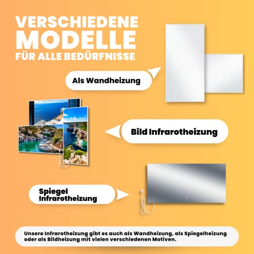 BR Bringer Infrarotheizung Standgerät - 300 Watt - Energiesparend - Mobile Elektroheizung mit Standfüßen auf Rollen - 5 Jahre Garantie, TÜV - Deutsche Qualitätsmarke (weiß) – Bild 8