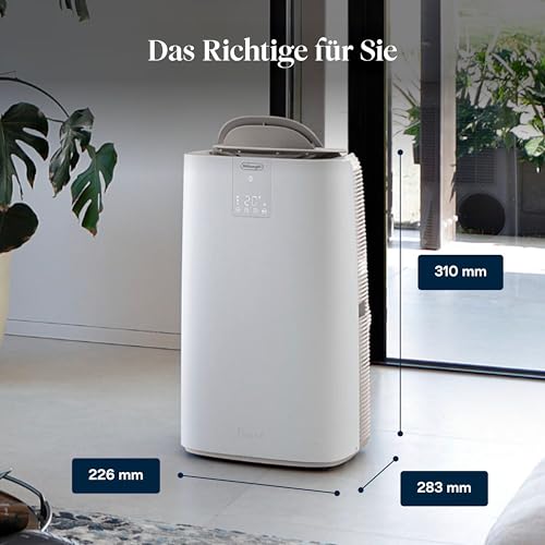 De'Longhi Pinguino GentleJet PAC AP98 mobile Klimaanlage, leise & tragbar, 11.500 BTU/h, für Räume bis zu 100m³, Entfeuchter, R290, A , 24 H Timer, Fernbedienung, 2.7kW, Klimagerät, Weiß – Bild 9