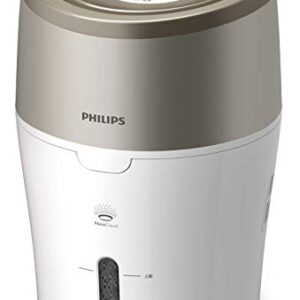 Philips Domestic Appliances Luftbefeuchter mit hygienischer NanoCloud-Technologie, HU4803/01 (Raumgröße bis zu 25m²), Metallisch, Weiß