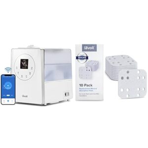 Levoit Luftbefeuchter Smart 6L Top-Fill Warmer/Kalter Nebel mit Alexa/APP Steuerung Levoit LUH-MAP-WEU 10 Pack Entkalker Pads für Luftbefeuchter OasisMist 450S & LV 600S