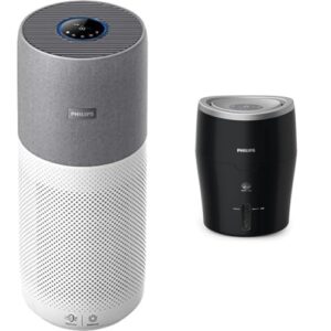 Philips Luftreiniger der Serie 4000i - App-Steuerung & Philips Series 2000 Luftbefeuchter – für Räume bis 40 m², mit NanoCloud-Technologie, 3 Geschwindigkeitsstufen, Sleep-Modus, 2-Liter-Tank