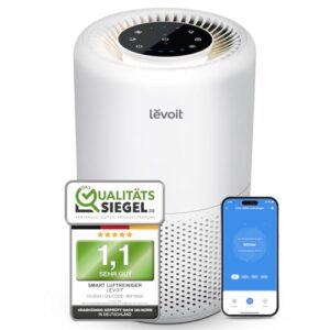 LEVOIT Luftreiniger HEPA Filter, Luftfilter gegen Schimmel Staub Pollen Gerüche, bis zu 35㎡ Raucherzimmer, Airpurifier Schlafmodus Nachtlicht Timer, App Steuerung