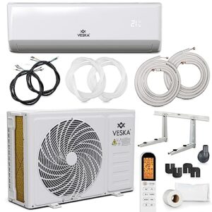 Klimaanlage Set Split - mit WiFi/App Funktion Klimagerät - Kühlen A / Heizen A 12000 BTU/h (3.500 Watt) Kältemittel R32 - Fernbedienung, Timerfunktion - inkl. Montagematerial (VSK-12000BTU)