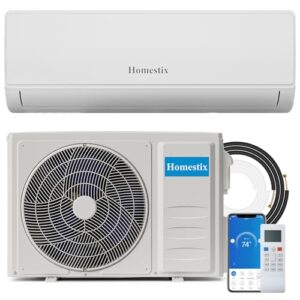 Split Klimaanlage 12000 BTU，4-in-1-Kältegerät mit Heizen, Kühlen, Entfeuchten und Lüften, bis75 m², ultraleise, Fernbedienung & APP, 24h-Timer/Schlaf-/ECO-Energiesparmodus, inkl. Montagematerial