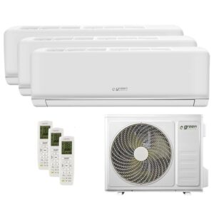Green Electric Plus Klimaanlage Trial Split 9000 9000 9000 BTU, Wi-Fi R32, Energieeffizienz A /A , 3 Innengeräte und 1 Außengerät, mit Fernbedienung, Geringer Stromverbrauch