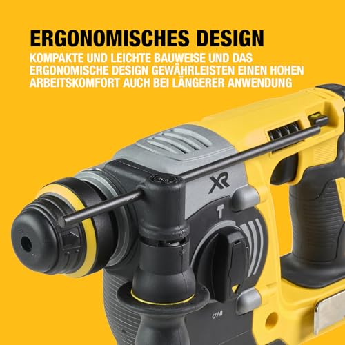 DEWALT SDS-plus XR Akku-Kombihammer/Schlagbohrmaschine (18V, bürstenlos, 24mm, ideal für Bohranker/Befestigungslöcher, Vibrationsreduzierung, ohne Akku & Ladegerät), DCH273NT – Bild 5