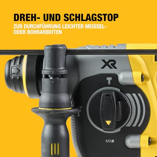 DEWALT SDS-plus XR Akku-Kombihammer/Schlagbohrmaschine (18V, bürstenlos, 24mm, ideal für Bohranker/Befestigungslöcher, Vibrationsreduzierung, ohne Akku & Ladegerät), DCH273NT – Bild 8