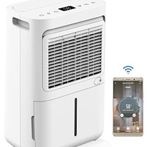 Greenmigo Pro WIFI Luftentfeuchter 13L/24h Elektrischer Entfeuchter Entfeuchtungsleistung Raumgröße max.50m²,Raumentfeuchter Leise Luftreiniger mit Filter Ionisator für Schrank,Wohnung,Keller etc.