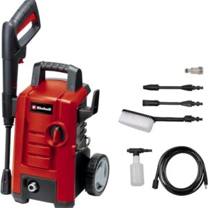Einhell Hochdruckreiniger TC-HP 130 (1.500 Watt, max. 130 bar, modulares Quick-Couple-System, inkl. Hochdruckschlauch, Pistole, Lanze, div. Düsen, Bürste, Sprühmittelbehälter)