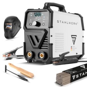STAHLWERK Schweißgerät Vollausstattung ARC 200 Puls Pro - Elektroden-Schweißgerät, kompakter MMA, E-Hand, Lift-TIG Inverter mit 200 A, Hot Start, Arc Force, Antistick, IGBT Technologie, Pulsfunktion