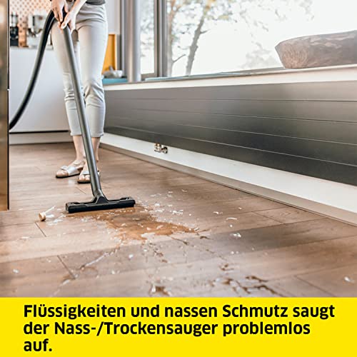 Kärcher Nass-/Trockensauger WD 3 S V-17/4/20, inkl. Patronenfilter, Vliesfilterbeutel, 1.000 W, 2 m und Schlauchaufbewahrung, Blasfunktion, Boden- und Fugendüse, Schwarz, Gelb – Bild 5