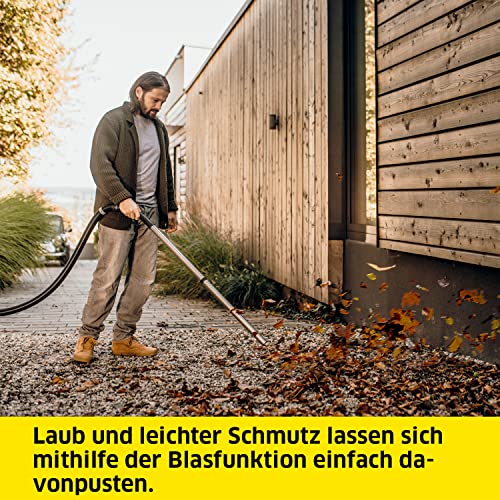 Kärcher Nass-/Trockensauger WD 3 S V-17/4/20, inkl. Patronenfilter, Vliesfilterbeutel, 1.000 W, 2 m und Schlauchaufbewahrung, Blasfunktion, Boden- und Fugendüse, Schwarz, Gelb – Bild 7