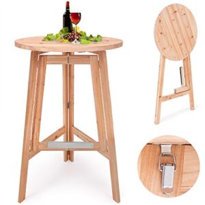 Casaria® Stehtisch Klappbar Massiv Holz 78cm x 111 cm Rund Bistrotisch Partytisch Holzstehtisch Gartentisch Klapptisch