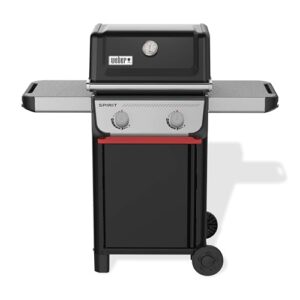 Weber Spirit E-210 Gasgrill, 2 Brenner, 51 x 46 cm Grillfläche, Warmhalterost, Deckelthermometer, 2 Räder - Schwarz/Silber (1500833)
