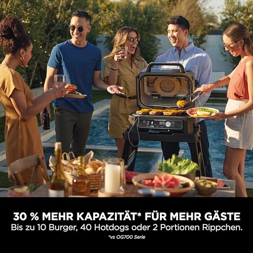 Ninja Woodfire Pro Connect XL Elektrischer BBQ Smoker Grill, App-Steuerung, digitaler Temperaturfühler, 7-in-1 Outdoor Grill elektrisch & Air Fryer mit Woodfire Pellets, wetterfest, Schwarz OG901EU – Bild 13