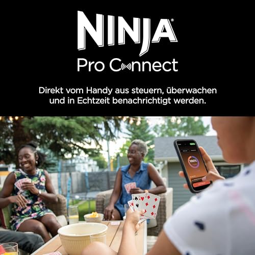 Ninja Woodfire Pro Connect XL Elektrischer BBQ Smoker Grill, App-Steuerung, digitaler Temperaturfühler, 7-in-1 Outdoor Grill elektrisch & Air Fryer mit Woodfire Pellets, wetterfest, Schwarz OG901EU – Bild 5