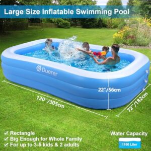 Alternative view of Duerer Aufblasbarer Pool Rechteckig, 305cm x 182cm x 56cm, Planschbecken groß für Kinder und Erwachsene Sommer Party, Aufblasbare Schwimmbecken, Familien Swimming Pool für Garten, Outdoor, Easy Set