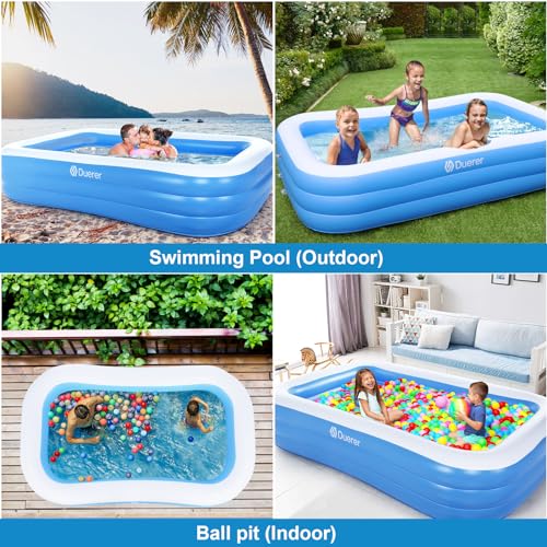 Duerer Aufblasbarer Pool Rechteckig, 305cm x 182cm x 56cm, Planschbecken groß für Kinder und Erwachsene Sommer Party, Aufblasbare Schwimmbecken, Familien Swimming Pool für Garten, Outdoor, Easy Set – Bild 6