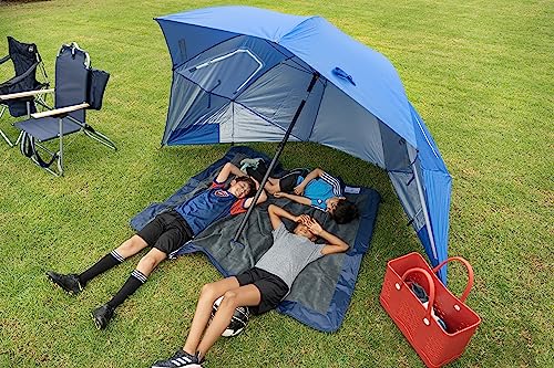 Sport-Brella Premiere Portable Sun Umbrella - Mehrzweck Gartenregenschirm, Einfaches Falten, 243 cm, 1 Stück, Ideal für Outdoor-Aktivitäten, Strand und Garten, UV-Schutz - Blau – Bild 8