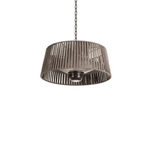 CREATE/HANGING HEATER/Halogen-Infrarot Heizstrahler Grau mit LED-Beleuchtung und Fernbedienung für Terrassen, Garten und Außenbereiche / 1800W Deckenheizstrahler, 3 Heizstufen 800-1000-1800W, IP24