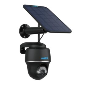 Reolink 5MP Solar Überwachungskamera Akku, 355°/140° Schwenkbar WLAN Kamera Outdoor Kabellos 2, 4/5GHz WiFi, Farbnachtsicht, Personen/Auto/Tiererkennung, Standalone, Argus PT(Schwarz) Solarpanel