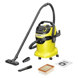 Kärcher Nass-/Trockensauger WD 5 P V-25/5/22, inkl. Steckdose, Flachfaltenfilter, patentierter Filterbox, Filterreinigung, Vliesfilterbeutel, 1.100 W, Kunststoffbehälter: 25 l, Saugschlauch: 2,2 m