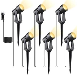 Svater LED Gartenbeleuchtung 6er Set,20m Gartenstrahler IP65 Warmweiß 3000K Strahler Außen Gartenstrahler Led Außen,27V 900lm Gartenlampen für Draußen, Terrasse, Einfahrt