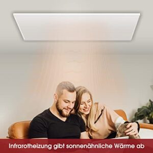 Alternative view of EVOKOR Infrarotheizung Deckenmontage 400W, Infrarotheizung Heizplatte Heizkörper Heizpaneel, Infrarot Deckenheizung mit Überhitzungsschutz, Elektroheizung Energiesparend-627 * 627mm