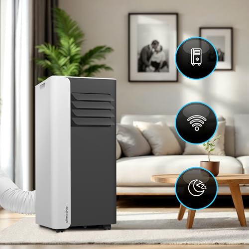 Climative Mobile Klimaanlage 9000 BTU WiFi Tuya Smart Klimaanlage Mobil mit Abluftschlauch Mini 2,6 kW 3-in-1 Portable Air Conditioner 26 m² Fensterabdichtung – Bild 3