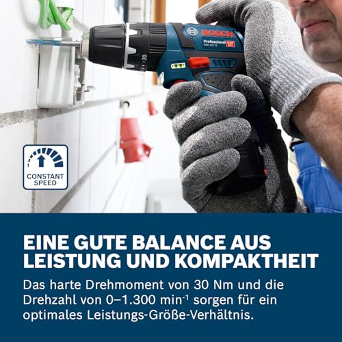 Bosch Professional 12V System Akku Schlagbohrschrauber GSB 12V-15 (Bohr-Ø Holz max: 19 mm, inkl. 2x 2.0Ah Akku Ladegerät, 2x Bohrer-Set, 1x Bit-Set, Werkzeugtasche) - Amazon Exclusive – Bild 3