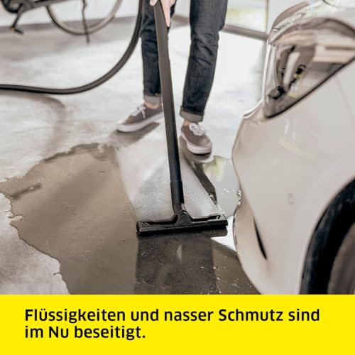 Kärcher WD 4 P V-20/5/22 Nass-& Trockensauger, Kunststoffbehälter, Gelb 5 m Kabel, 2,2 m Saugschlauch, mit Gerätesteckdose, Clips-Bodendüse, „Pull & Push“-Verschlusssystem, Gelb – Bild 3