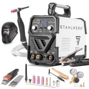 STAHLWERK Schweißgerät 2 in 1 Kombi Vollausstattung DC WIG 200 ST IGBT - WIG MMA, 200 Ampere, HF-Zündung, Hotstart, Anti-Stick, für Stahl, Edelstahl, Kupfer, Messing, kein Aluminium