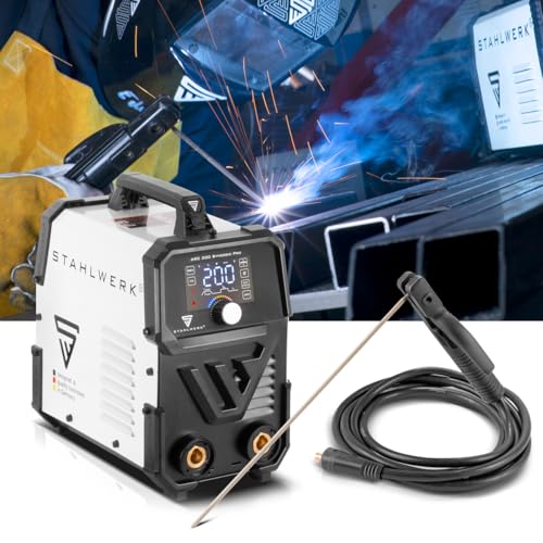 STAHLWERK Schweißgerät Vollausstattung ARC 200 Synergic Pro Inverter - MMA/E-Hand & Lift-TIG mit 200 A, vollsynergisch, IGBT-Technologie, Hotstart, Antistick, LCD-Display & VRD-Sicherheitsfunktion – Bild 12