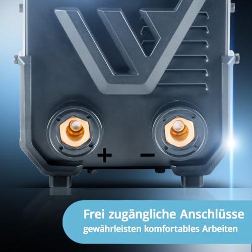 STAHLWERK Schweißgerät Vollausstattung ARC 200 Synergic Pro Inverter - MMA/E-Hand & Lift-TIG mit 200 A, vollsynergisch, IGBT-Technologie, Hotstart, Antistick, LCD-Display & VRD-Sicherheitsfunktion – Bild 7