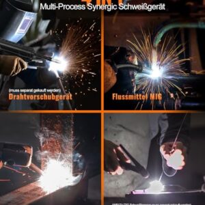 Alternative view of HITBOX Fülldraht Schweißgerät ohne Gas, 200A 230V Fülldraht Schweißgerät 4-in-1 Funktion Gasloses MIG-Schweissgerät/ARC/MMA/Lift WIG/Spool Feeder(HIM200)