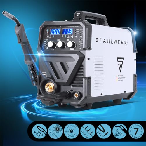 STAHLWERK Schweißgerät 5 in 1 Kombi MIG MAG 200 Puls Pro Inverter - ARC MMA, Fülldraht, Lift TIG, mit 200 A, Puls- & Spot-Funktion, vollsynergisch, IGBT, für Alu, 7 Jahre Garantie – Bild 13