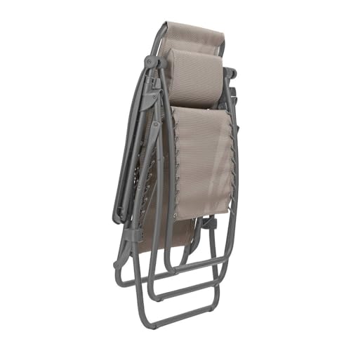 LAFUMA MOBILIER - Gepolsterter Relaxsessel Zero Gravity RSXA - Klappbarer Liegestuhl für Terrasse und Garten -Strapazierfähiges Batyline-Gewebe -Mehrpositionenliege, Komfortabel, Frankreich -Kastanie – Bild 4