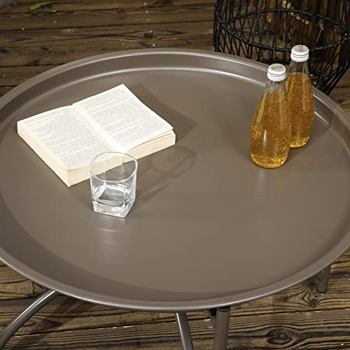 Outsunny 2tlg. Gartenstuhl-Set, Korbstuhl mit Faltbarem Sitzkorb, inkl. 2-in-1-Hocker, Kissen, Loungesessel füt Balkon, Terrasse, Stahl, Sand, 118 x 75 x 142 cm – Bild 9