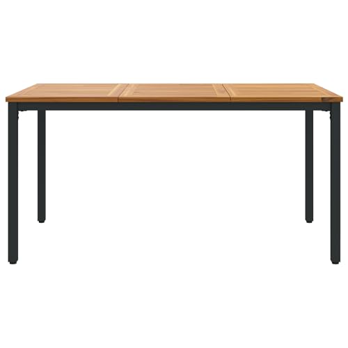 vidaXL Gartentisch 150x90x75 cm aus massivem Akazienholz und Metall – Bild 6