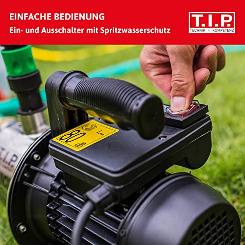 T.I.P. Edelstahl Gartenpumpe GP 3000 INOX - Leistungsstarke 550 W Pumpe mit 2950 l/h Leistung und thermischer Überlastschutz - Robustes, korrosionsbeständiges Pumpengehäuse, 30111 – Bild 3