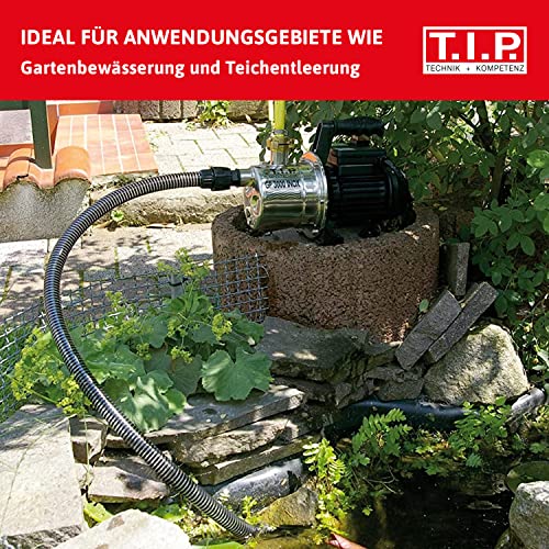T.I.P. Edelstahl Gartenpumpe GP 3000 INOX - Leistungsstarke 550 W Pumpe mit 2950 l/h Leistung und thermischer Überlastschutz - Robustes, korrosionsbeständiges Pumpengehäuse, 30111 – Bild 4