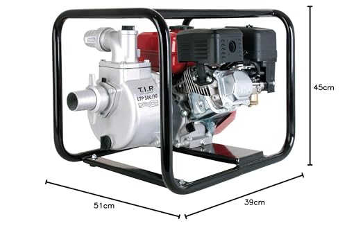 T.I.P. Benzin Wasserpumpe - Motor Gartenpumpe (30.000 l/h Fördermenge, 30 m Förderhöhe, 3,0bar Druck, max. 3,85kW (5,2PS) Leistung, Ölmangelsicherung, 4-Takt-Motor, Rückschlagklappe) LTP 500/30, 30197 – Bild 11