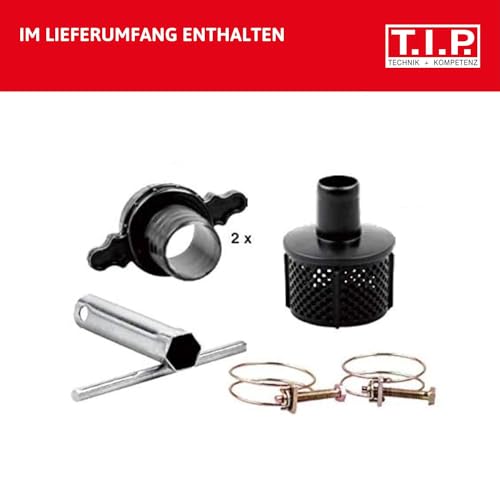 T.I.P. Benzin Wasserpumpe - Motor Gartenpumpe (30.000 l/h Fördermenge, 30 m Förderhöhe, 3,0bar Druck, max. 3,85kW (5,2PS) Leistung, Ölmangelsicherung, 4-Takt-Motor, Rückschlagklappe) LTP 500/30, 30197 – Bild 4