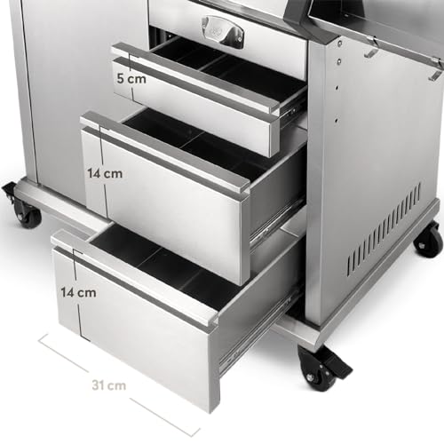 BURNHARD Big Earl 4-Brenner Gasgrill Edelstahl inkl. Heckbrenner, mit Edelstahl Grillrost & inkl. Abdeckhaube, Seitenkochfeld mit Infrarot Keramikbrenner – Bild 4